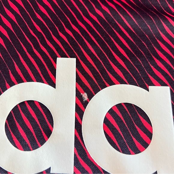 Adidas Large 14/16 Red Black Striped Wavy Logo Sweatshirt Hoodie - Picture 3 of 7